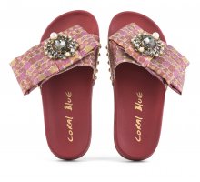 Classiche Slides with XL bow F08171824-0266 Negozi Online